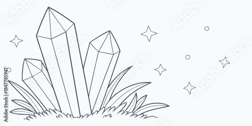 Crystal cluster in a celestial field