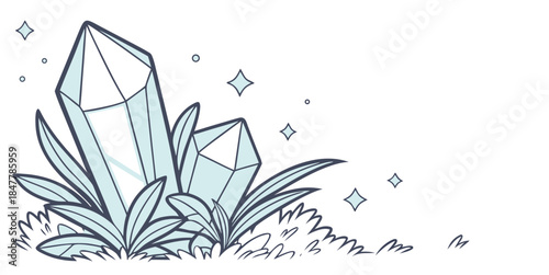 Illustration of sparkling crystals