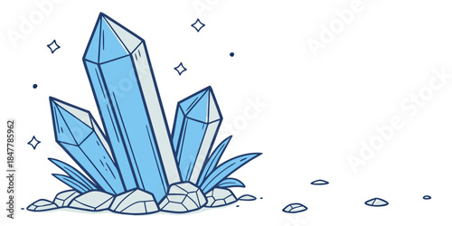Blue crystal cluster