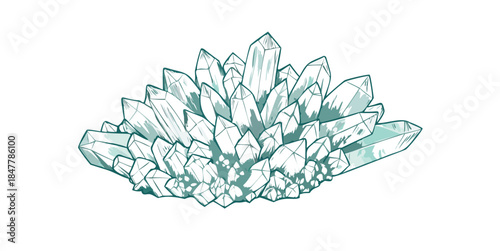 Illustrated crystal cluster