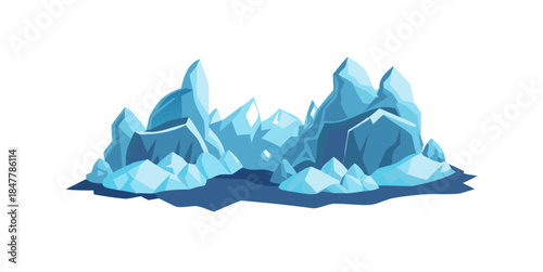 Floating icebergs in arctic waters