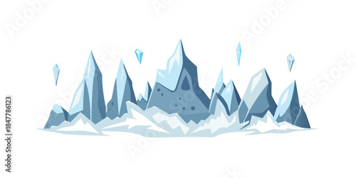Icy mountain range