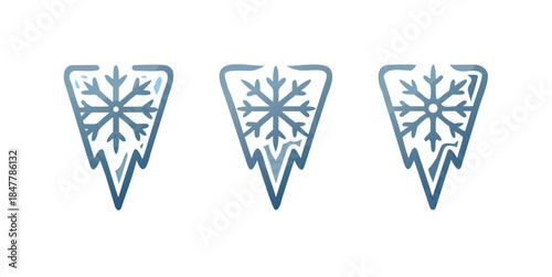 Three snowflake designs
