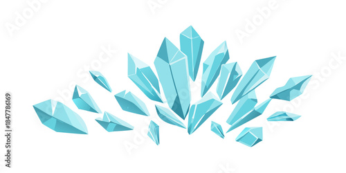 Collection of blue crystals