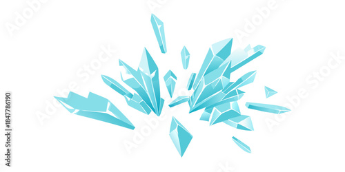 Scattered blue crystals