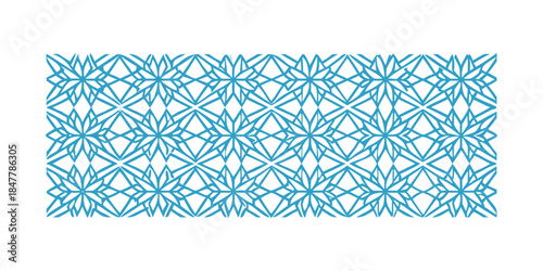Geometric star pattern in blue