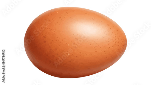 A single brown egg with speckled texture on a white background