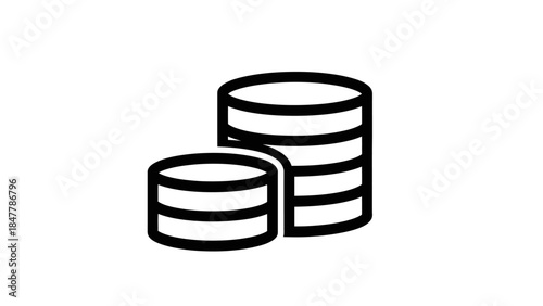Minimalistic Illustration of Stacked Coins Representing Financial Growth or Savings Concept