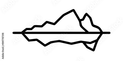 Mountain range crossing a river