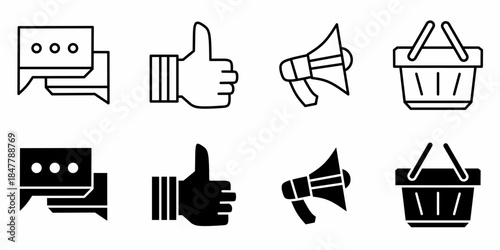 Ecommerce. Vector collection of ecommerce icon illustration. Black icon design.