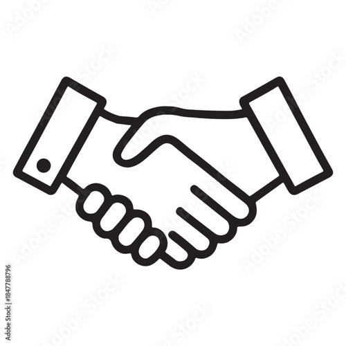 Business agreement handshake icon vector silhouette