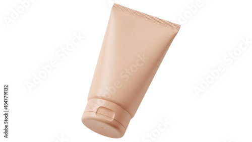 Beige cosmetic cream tube isolated PNG, skincare product mockup for beauty and personal care packaging design