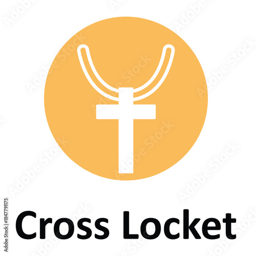 Cross Locket Vector icon which can easily modify or edit
