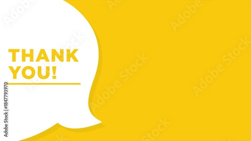Thankyou speech bubble Animation. Used for business, marketing and advertising.