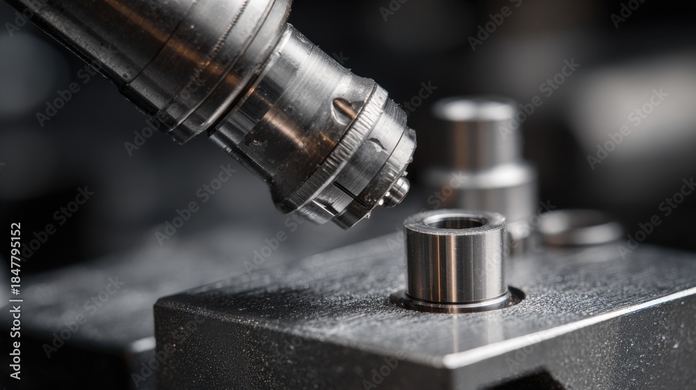 Fototapeta premium Consumer product metal injection molding capturing the crafting of finely detailed small parts highlighting versatility and precision in everyday item manufacturing.