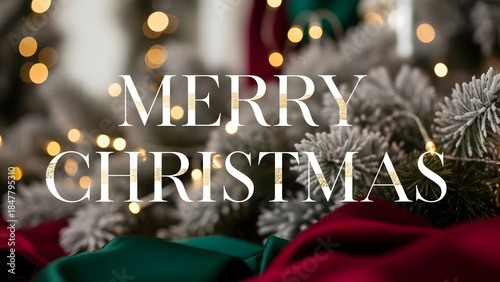 christmas greeting card bokeh background and ornaments