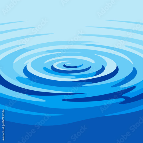 [Vector EPS]A blue water ripple pattern showing concentric circles spreading out