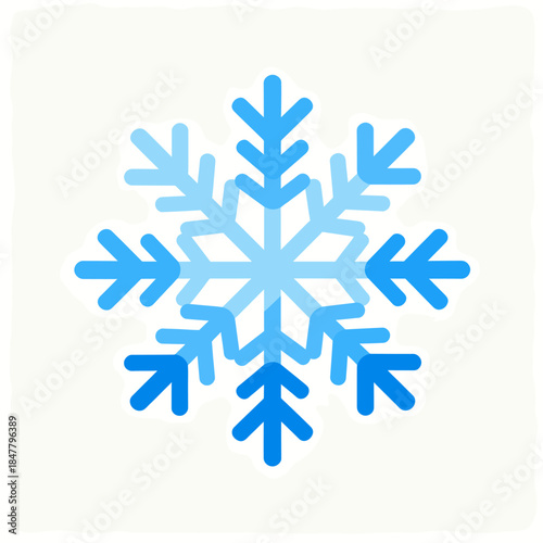 [Vector EPS]A beautiful blue snowflake with symmetrical design and delicate patterns
