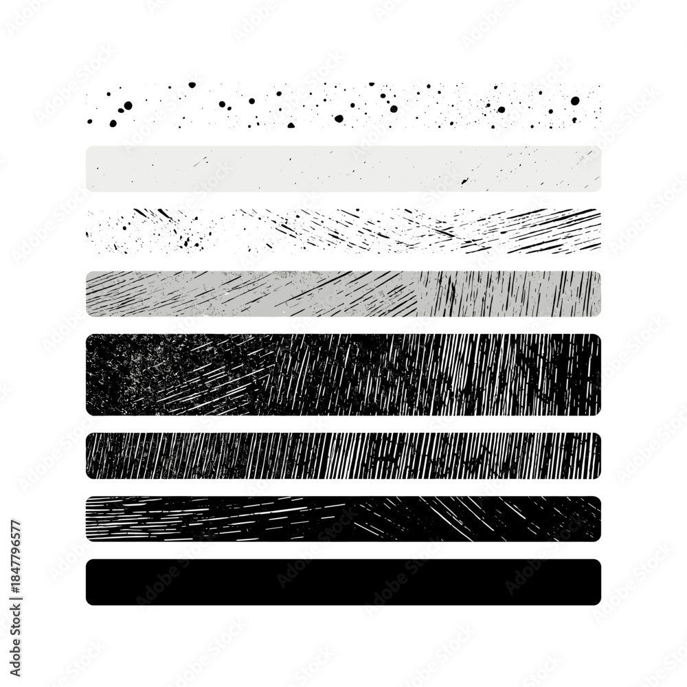 Obraz premium [Vector EPS]Set of grunge texture stripes with various patterns and effects
