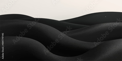 3d art vector illustration of smooth orange silk waves and black curve lines creating a flowing pattern texture wallpaper backdrop with light effect design