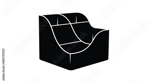 Modern minimalist chair design in black and white