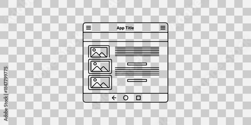 Mobile app wireframe design template