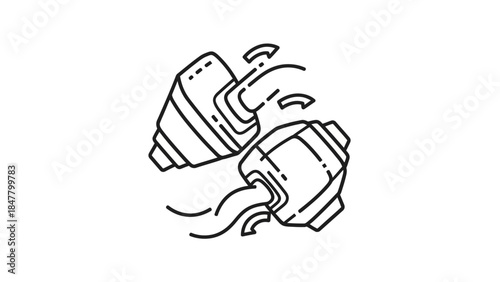 Minimalistic Line Drawing of Two Surgical Medical Instruments in Conceptual Style