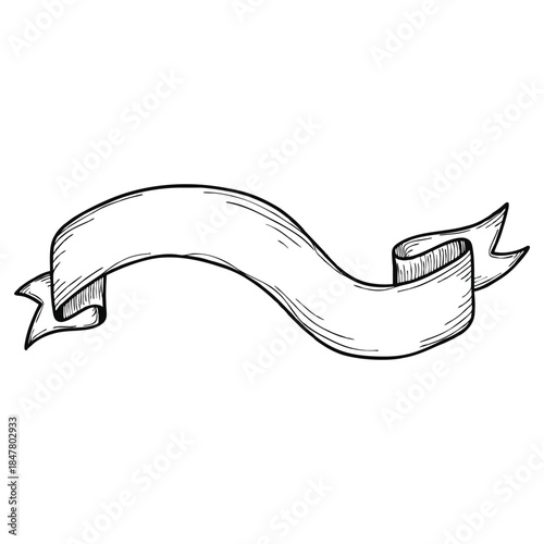 An elegant hand drawn scroll banner with a vintage look ready for text