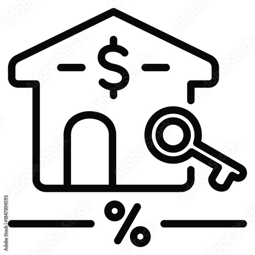 Estate (Inheritance) Tax Icon Line Vector Illustration