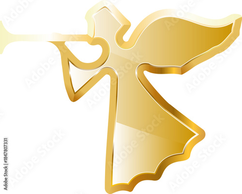 Angel gold icon. Isolated on transparent background.