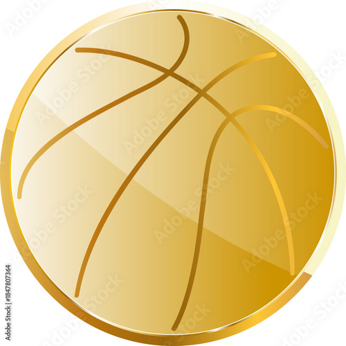 Basketball gold icon. Isolated on transparent background.