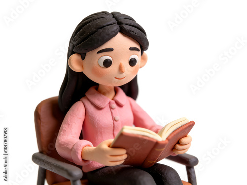 generative art. a scene from platelin. The girl is reading