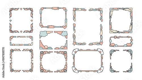 Decorative Frame Collection: A set of intricate and elegant decorative frames, perfect for adding a touch of sophistication to any design project. This collection features a variety of styles.