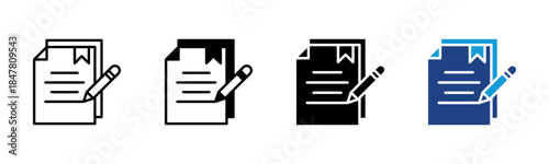 Legal Document icon set multiple style collection