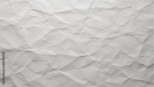 Crumpled White Paper Texture Background, Abstract Graphic Design, Studio Lighting, Close-Up View