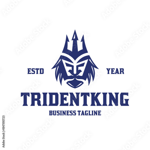 old trident king logo vector