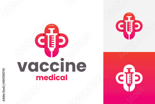medical vaccine logo vector