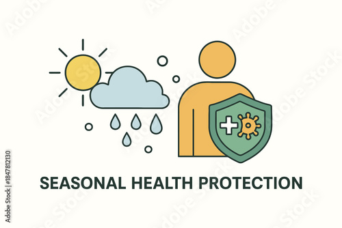 Person Protected by Shield During Seasonal Health Protection