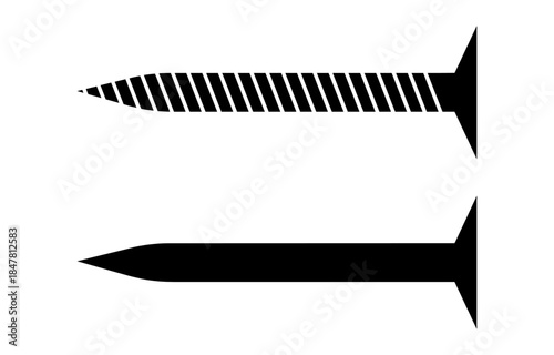 Set of nails and screws icons vector illustration