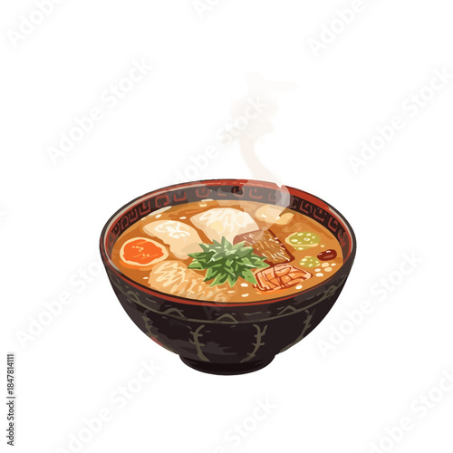 Soup Cartoon Design Very Delicious