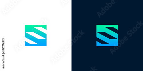 Modern S letter logo design with vibrant color gradient, perfect for technology or business brands