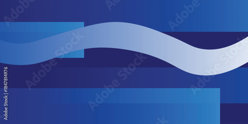 Fototapeta Naklejka Na Ścianę i Meble -  Flowing dark blue curve shape with soft gradient vector abstract background, relaxing and tranquil art, can illustrate health medical or sound of music.