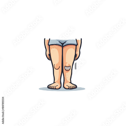 Illustrated leg depiction with a bandage, showcase of wellness and injury, focusing on healthcare