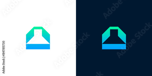 Abstract Geometric Shape Logo with Gradient Colors