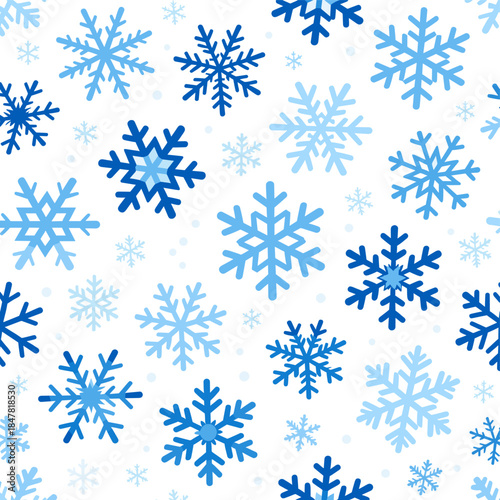 [Vector EPS]A variety of blue snowflakes on a light background