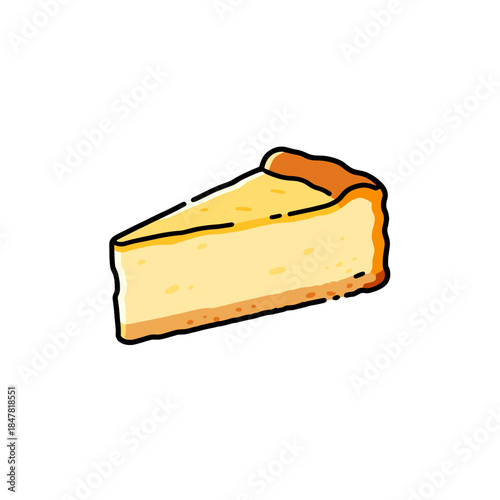 [Vector EPS]A delicious slice of creamy cheesecake with a golden crust
