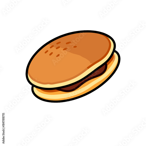 [Vector EPS]Delicious Japanese-style dorayaki with sweet red bean filling