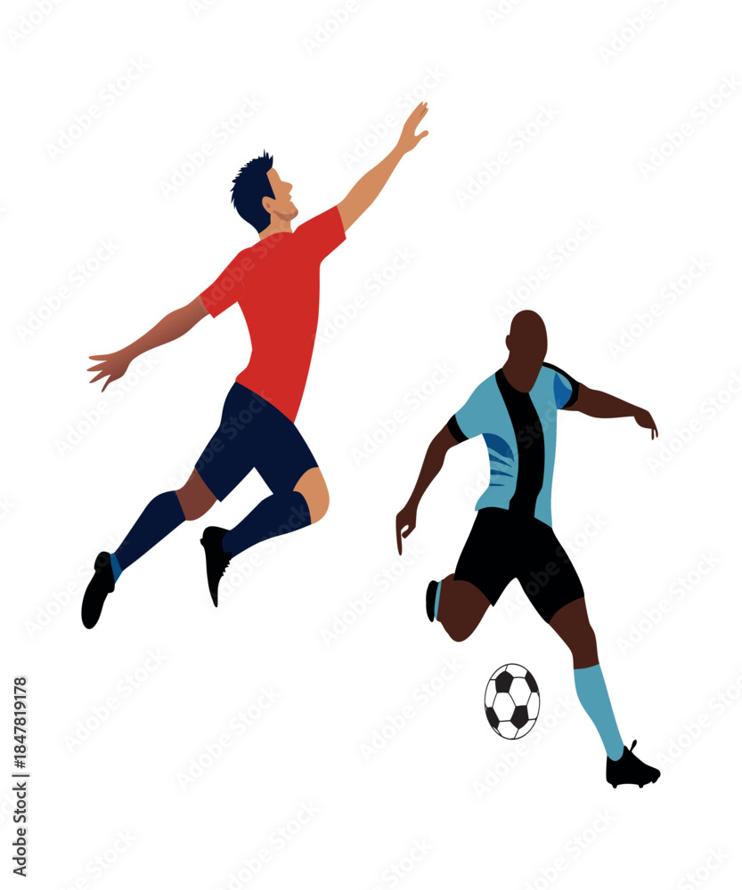 Obraz premium soccer football player silhouette vector art illustration