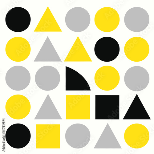 [Vector EPS]Geometric shapes in yellow gray and black color combination