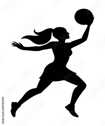 silhouette of basketball player Playing basketball vector